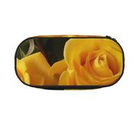 KCGSDEGV Yellow Roses Prints Pencil Case Stationery Organizer Pen Pouch Bag Makeup Bag for Travel School Work