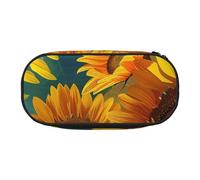 KCGSDEGV Yellow Sunflowers Prints Pencil Case Stationery Organizer Pen Pouch Bag Makeup Bag for Travel School Work