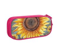 KCGSDEGV You are My Sunshine Sunflower Printed Pen Pencil Cases for School Girls Boys, Large Capacity Cute Pencil Bag Holder Stationery Organizer Box,Pink