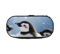 KCGSDEGV Young Penguins with Snow Prints Pencil Case Stationery Organizer Pen Pouch Bag Makeup Bag for Travel School Work