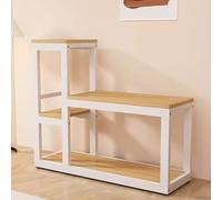 KCHENHS Aquarium Turtle Shelf, Metal Fish Tank Stand, Multi-tiered Design, Non-slip Pads, Sturdy Support(White B,120cm/47.2in)