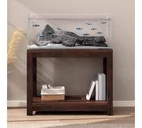 KCHENHS Double Layered Solid Wood Fish Tank Stand, Thickened Countertop 1.5cm, High Load-bearing Capacity, Suitable for Placing Fish Tanks and Crawler Racks(90x40cm/35.4x15.7in)