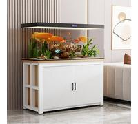 KCHENHS Floor-standing Reptile Stand, Fish Tank Storage Cabinet, Eco-friendly Board Material, Carbon Steel Frame Structure, for Home/Office/Pet Shop(White B,50x40cm/19.7x15.7in)