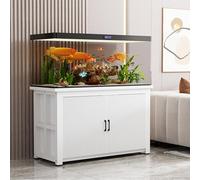 KCHENHS Floor-standing Reptile Stand, Fish Tank Storage Cabinet, Eco-friendly Board Material, Carbon Steel Frame Structure, for Home/Office/Pet Shop(White A,90x40cm/35.4x15.7in)