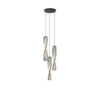 KCHSRKHXC 1, Crystal Chandelier LED Tricolor Dimmable Pendant Light Modern Home Decor Ceiling Hanging Lamp Indoor Bedroom Dining Table Living Room Suspended Light Fixture, Hanging Modern Chandelier