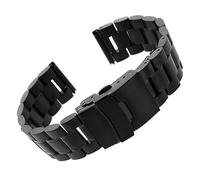KCHSRKHXC 18/20/22/24 Stainless Steel Solid Watch Strap Arc End Bracelet Insurance Folding Buckle Replacement Band