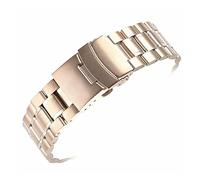 KCHSRKHXC 18/20/22/24 Stainless Steel Solid Watch Strap Arc End Bracelet Insurance Folding Buckle Replacement Band