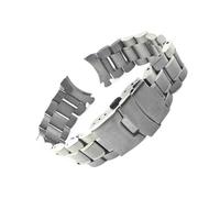 KCHSRKHXC 18/20/22/24 Stainless Steel Solid Watch Strap Arc End Bracelet Insurance Folding Buckle Replacement Band