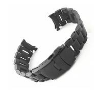 KCHSRKHXC 18/20/22/24 Stainless Steel Solid Watch Strap Arc End Bracelet Insurance Folding Buckle Replacement Band