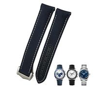 KCHSRKHXC 19mm 20mm 21mm Nylon Canvas Curved End Watchband Fit for Omega 300 AT150 Watch Strap (Color : Black Black, Size : 20mm Silver Clasp)