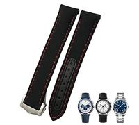 KCHSRKHXC 19mm 20mm 21mm Nylon Canvas Curved End Watchband Fit for Omega 300 AT150 Watch Strap (Color : Black Black, Size : 20mm Silver Clasp)
