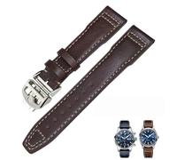 KCHSRKHXC 20mm 21mm 22mm Genuine Leather Watchband Fit for IWC Pilot's Watch IW3777 PORTOFINO Mark 18 Black Blue Brown Strap Bracelets Men