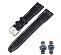 KCHSRKHXC 20mm 21mm 22mm Genuine Leather Watchband Fit for IWC Pilot's Watch IW3777 PORTOFINO Mark 18 Black Blue Brown Strap Bracelets Men