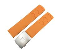 KCHSRKHXC 20mm Rubber Silicone Watch Strap Black Blue Orange Folding Buckle Waterproof Watchband Compatible With PRS516 T044