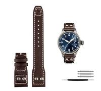 KCHSRKHXC 21mm 22mm Calfskin Leather Watchband Replacement for IWC Watch Pilot Portofino Mark18 Folding Buckle Strap Bracelets (Color : Brown Black, Size : 22mm)
