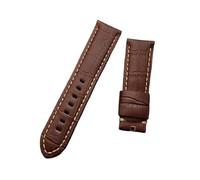 KCHSRKHXC 22mm 24mm 26mm Black Brown Blue Green Grey White Calf Bamboo Leather Watchband Compatible With Strap Watch Band Tang Buckle(Dark 2 strap,24mm without buckle)