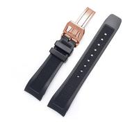 KCHSRKHXC 22mm Black Curved End Soft Silicone Rubber Watch Band Compatible with IW390209 Strap