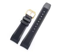 KCHSRKHXC 22mm Black Curved End Soft Silicone Rubber Watch Band Compatible with IW390209 Strap