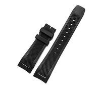 KCHSRKHXC 22mm Black Curved End Soft Silicone Rubber Watch Band Compatible with IW390209 Strap