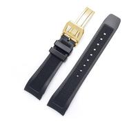 KCHSRKHXC 22mm Black Curved End Soft Silicone Rubber Watch Band Compatible with IW390209 Strap