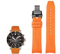 KCHSRKHXC 22mm Silicone Watch Bands for T120417 T120407 Quartz Dial Rubber Sport Men Watch Strap Watchband Waterproof (Color : Blue Black, Size : 22mm)