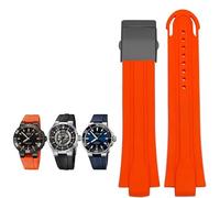 KCHSRKHXC 24mm*12mm Lug End Rubber Waterproof Watchband for Oris Wristband Silicone Watch Strap Stainless Steel Folding Clasp (Color : 25-12mm, Size : 24-12mm)