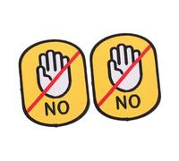 KCHSRKHXC 2pcs Dog Leash Stickers Fabric Social Identification Tags Warning Labels for Cats and Dogs Do Not Touch Pet Collar Service Decals for Enhanced Safety and Visibility