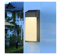 KCHSRKHXC 2PCS Solar Lights Outdoor Wall Lamp Waterproof Rectangle Black Aluminum Acrylic Lampshade LED Garden Villa Decorative Wall Lamp Household Wall Lighting Control
