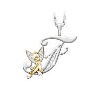 KCHSRKHXC 925 Sterling Silver Fairy Necklace For Women, Lovely Crystal A B C D E F G H Letters Flower Fairy Necklaces, Tinkerbell Necklace, Fairy Jewelry, Tinkerbell Jewelry