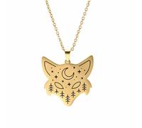 KCHSRKHXC 925 Sterling Silver Fox Necklace For Women And Men, Zircon Fox Pendant Fox Animal Choker Pendant, Fox Girl Gold Initial Necklace, Fox Jewelry For Women, Therian Jewelry