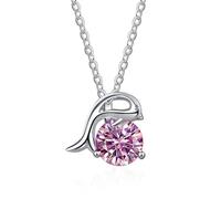 KCHSRKHXC Accessories 1 D Color Blue Green Pink Moissanite Pendant Necklaces for Women Dolphin Women's Necklaces - Valentine's Day Birthday