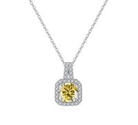 KCHSRKHXC Accessories 1 D Color Blue Yellow Pink Moissanite Pendant Necklaces for Women Women Necklace - Engagement Valentine's Day Birthday