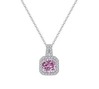KCHSRKHXC Accessories 1 D Color Blue Yellow Pink Moissanite Pendant Necklaces for Women Women Necklace - Engagement Valentine's Day Birthday