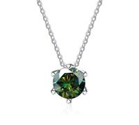 KCHSRKHXC Accessories 1 to 2ct Moissanite Necklace for Women, D Color Pink/Blue/Green Diamond Necklaces, Jewelry s for Birthday Anniversary Valentine's Day