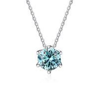 KCHSRKHXC Accessories 1 to 2ct Moissanite Necklace for Women, D Color Pink/Blue/Green Diamond Necklaces, Jewelry s for Birthday Anniversary Valentine's Day