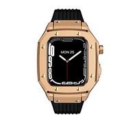 KCHSRKHXC Alloy Watch Case Strap For band Series 7 45mm Luxury Metal Rubber Stainless Steel Watch Modification Mod Kit 44mm 42mm watch Strap