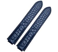KCHSRKHXC American Crocodile Leather Watch Strap Suitable for Blue Balloon Convex Leather Strap 18 20mm Men and Women Black (Color : 10mm Gold Clasp, Size : 20-12mm)