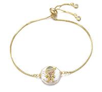 KCHSRKHXC boys and girls family slider chain natural shell cubic zirconia charm women fashion jewelry