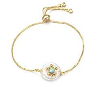 KCHSRKHXC boys and girls family slider chain natural shell cubic zirconia charm women fashion jewelry