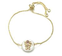 KCHSRKHXC boys and girls family slider chain natural shell cubic zirconia charm women fashion jewelry