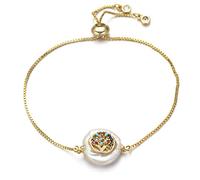 KCHSRKHXC boys and girls family slider chain natural shell cubic zirconia charm women fashion jewelry