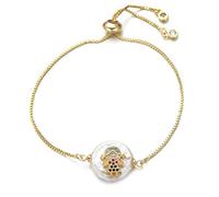 KCHSRKHXC boys and girls family slider chain natural shell cubic zirconia charm women fashion jewelry