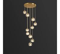 KCHSRKHXC Brass Crystal Chandelier LED G9 Modern Luxury - Bedside Hanging Light Dining Room Living Room Bar Decorative Pendent Lamp Indoor Home Lighting Fixtures Adjustable Chandeliers