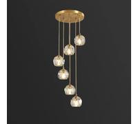 KCHSRKHXC Brass Crystal Chandelier LED G9 Modern Luxury - Bedside Hanging Light Dining Room Living Room Bar Decorative Pendent Lamp Indoor Home Lighting Fixtures Adjustable Chandeliers