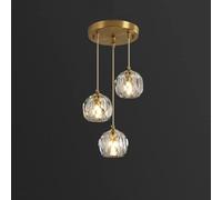 KCHSRKHXC Brass Crystal Chandelier LED G9 Modern Luxury - Bedside Hanging Light Dining Room Living Room Bar Decorative Pendent Lamp Indoor Home Lighting Fixtures Adjustable Chandeliers