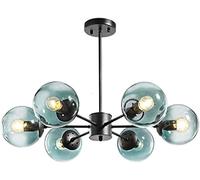 KCHSRKHXC Brass Sputnik Chandeliers 6 Lights Industrial Rustic Mid Century Ceiling Light Fixtures Pendant Light Compatible with Living Room Bedroom Dining Room Bar Restaurant Adjustable Chandeliers