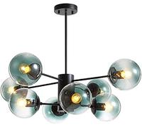 KCHSRKHXC Brass Sputnik Chandeliers 6 Lights Industrial Rustic Mid Century Ceiling Light Fixtures Pendant Light Compatible with Living Room Bedroom Dining Room Bar Restaurant Adjustable Chandeliers
