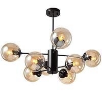 KCHSRKHXC Brass Sputnik Chandeliers 6 Lights Industrial Rustic Mid Century Ceiling Light Fixtures Pendant Light Compatible with Living Room Bedroom Dining Room Bar Restaurant Adjustable Chandeliers