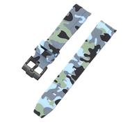 KCHSRKHXC Camouflage Strap for Omega for suitable for Swatch Moonsuitable for Swatch Curved End Silicone Rubber Bracelet Men Women Sport Watch Band Accessorie 20mm