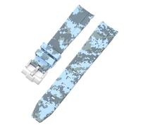 KCHSRKHXC Camouflage Strap for Omega for suitable for Swatch Moonsuitable for Swatch Curved End Silicone Rubber Bracelet Men Women Sport Watch Band Accessorie 20mm